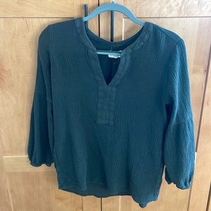 Velvet brand army green colored gauze material long sleeve